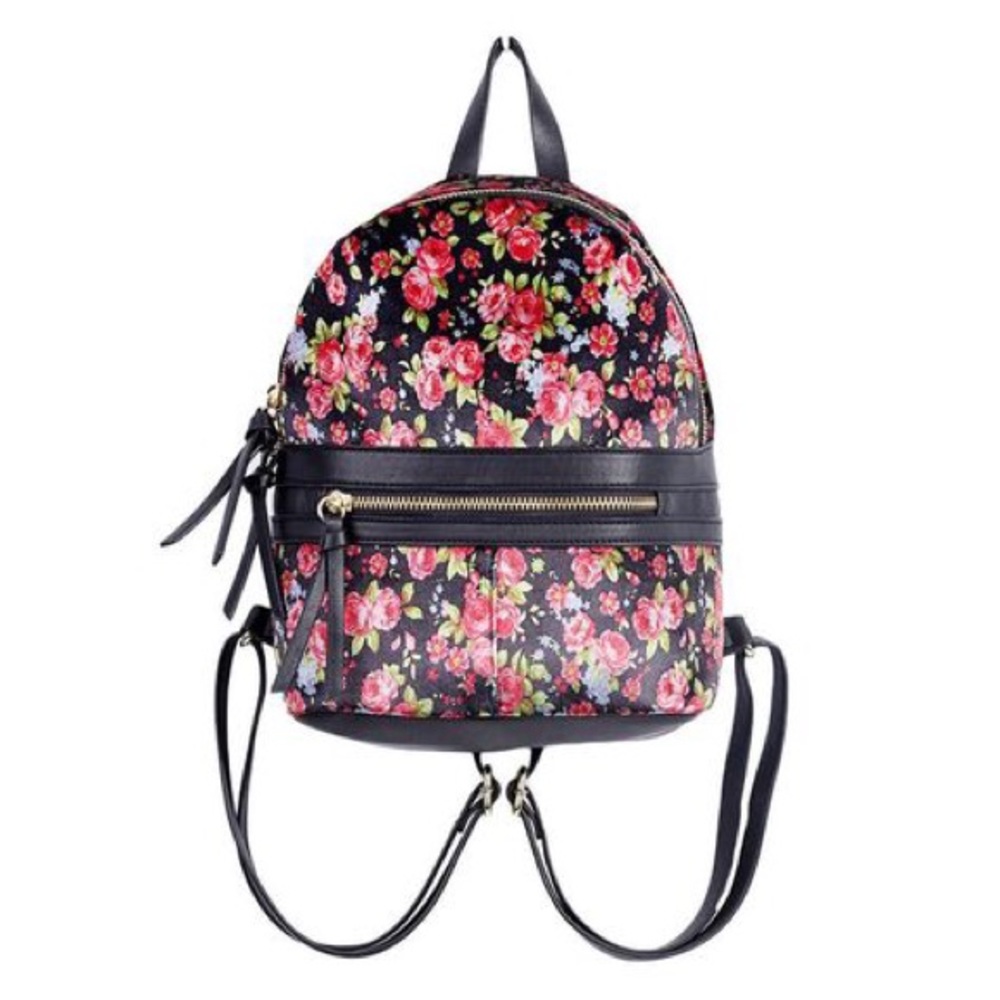 Velvet Floral Mini Backpack